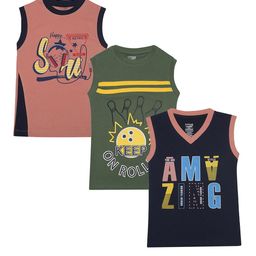 Dollar Champion Kidswear Boys Typography 3 Printed Applique T-shirt-image-29