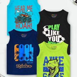 YK X Trampoline Boys Typography 4 Printed Applique T-shirt-51