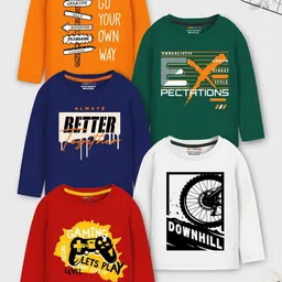 YK X Trampoline Boys Typography 5 Printed Applique T-shirt-image-83