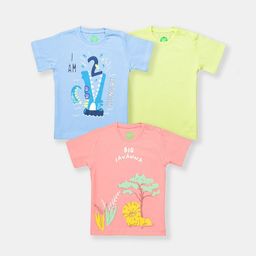 YK Infant Boys Pack Of 3 Printed Pure Cotton T-shirt-picture-37