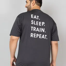 CHKOKKO Plus Size Typography Printed Round Neck T-shirt-image-50
