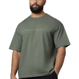 MuscleBlaze Unisex Typography Printed Round Neck Cotton Relaxed Fit T-shirt-image-47