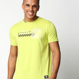 WAIMEA Men Lime Green Typography Printed Applique T-shirt-picture-4