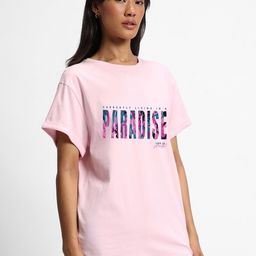 Bewakoof  Living in Paradise Graphic Printed Boyfriend T-shirt-image-99