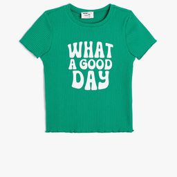 Koton Girls Typography Printed T-shirt-image-28
