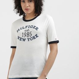 Tommy Hilfiger Women Typography Printed Applique T-shirt-image-55