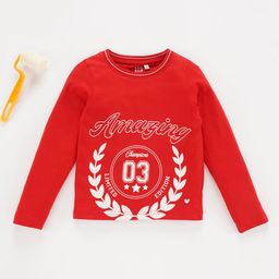 Ed-a-Mamma Girls Typography Printed Round Neck Pure Cotton T-Shirt-image-59