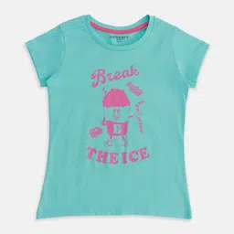 Pantaloons Junior Girls Typography Printed Cotton T-shirt-picture-47