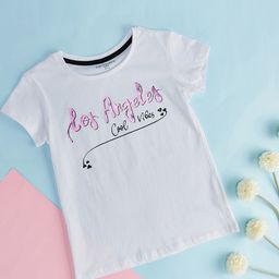 Pantaloons Junior Girls Typography Printed Cotton T-shirt-picture-36