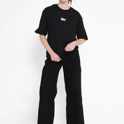 RAREISM Graphic Printed Drop Shoulder Cotton Relaxed T-shirt-image-57