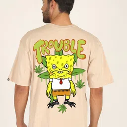 PRONK Printed Short Sleeves Cotton Applique T-shirt-image-10