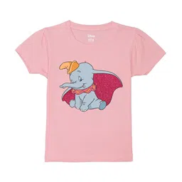 Wear Your Mind Girls Humour And Comic Dumbo Puffed Sleeves Pure Cotton T-Shirt-image-49