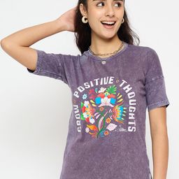 Skidlers Women Printed Extended Sleeves Applique T-shirt-image-58
