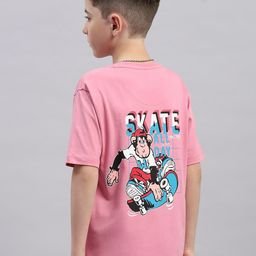 Monte Carlo Boys Typography Drop-Shoulder Sleeves Applique T-shirt-image-40