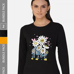 CHOZI Pack of 2 Graphic Printed Regular Fit Cotton T-Shirt-picture-0