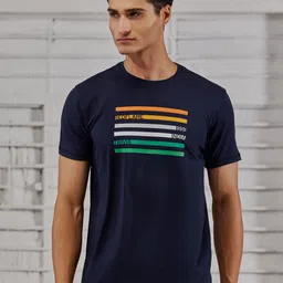 Red Flame Regular Fit Typography Printed Cotton Casual T-shirt-image-46