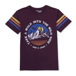 Gini and Jony Boys Graphic Printed Cotton T-shirt-37