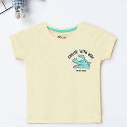 max Boys Printed V-Neck Applique T-shirt-image-21