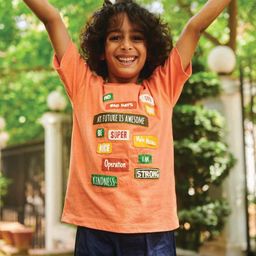 Somersault Boys Round Neck Short Sleeves Printed Applique Cotton T-shirt-image-90