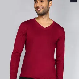 Fleximaa Men 2 V-Neck Pure Cotton Applique T-shirt-image-1