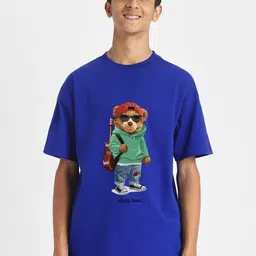 VEIRDO Boys Printed Pure Cotton Applique T-shirt-image-52