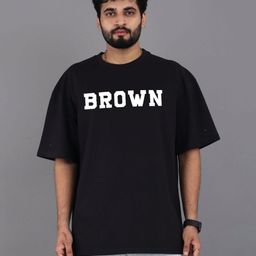 BROWN BROTHERS Men Typography Printed Pure Cotton Applique T-shirt-image-0