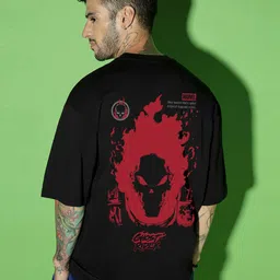 Bewakoof X Official Marvel Merchandise Ghost Rider Spirit of Vengeance Oversized T-shirt-image-25