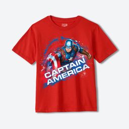 YK Marvel Boys Captain America Printed Pure Cotton Applique T-shirt-image-78