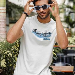 ONE SKY Graphic Printed Round Neck Short Sleeves Pure Cotton Casual T-Shirt-image-66