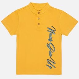 Bodycare Boys Typography Printed Cotton Mandarin Collar Applique T-shirt-image-15