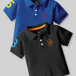 CODEZ Boys 2 Polo Collar Applique T-shirt-image-79
