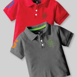 CODEZ Boys 2 Polo Collar Applique T-shirt-image-78