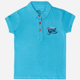 DYCA Girls Polo Collar Half Sleeves Cotton T-shirt-56
