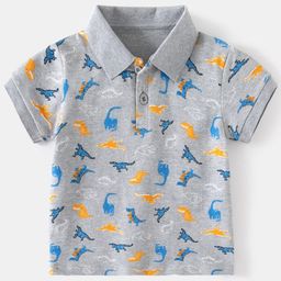 StyleCast Boys Floral Printed Polo Collar T-shirt-image-20
