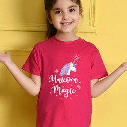 NUSYL Girls Typography Printed Round Neck T-shirt-image-78
