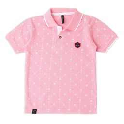 earth conscious Boys Geometric Printed Polo Collar Cotton T-shirt-image-106