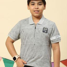 Monte Carlo Boys Abstract Printed Polo Collar Pure Cotton T-shirt-picture-30