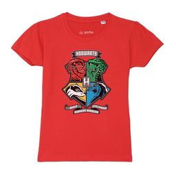 Harry Potter by Wear Your Mind Girls Red & Green Printed Pure Cotton T-shirt-6