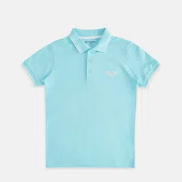 Pantaloons Junior Boys Blue Polo Collar Cotton T-shirt-picture-41