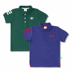 JusCubs Boys Pack Of 2 Polo Collar Cotton T-shirt-image-27
