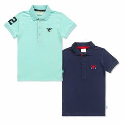 JusCubs Boys Pack Of 2 Polo Collar Cotton T-shirt-44