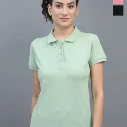 Dollar Pack of 3 Polo Collar Short Sleeves Cotton Regular T-shirt-image-53