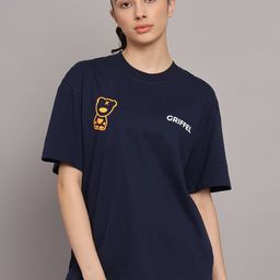 GRIFFEL Typography Printed Cotton Casual T-shirt-image-9