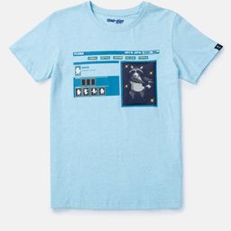 Gini and Jony Boys Blue Printed Cotton T-shirt-61