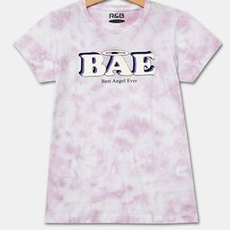 R&B Girls Purple Typography Dyed Applique T-shirt-picture-21