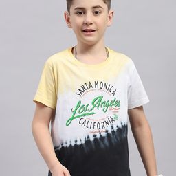 Monte Carlo Boys Round Neck Short Sleeves Typographic Printed Regular Fit Cotton T-shirt-picture-9