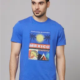 Celio Graphic Printed Cotton T-shirt-image-53