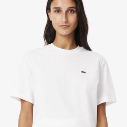 Lacoste Women Solid Round Neck Cotton Relaxed Fit T-shirt-image-66