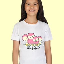NUSYL Girls Pretty girl Printed T-shirt-image-40