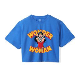 Wear Your Mind Girls Wonder Women Printed Drop-Shoulder Sleeves Pure Cotton Boxy T-shirt-image-95